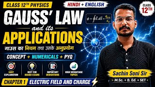 Gauss Law and Its Applications | Class 12 Physics Chapter 1 | Electric Charges &amp; Fields | Hindi