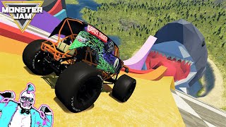 Monster Jam INSANE High Speed Jumps and Crashes #2 | BeamNG Drive