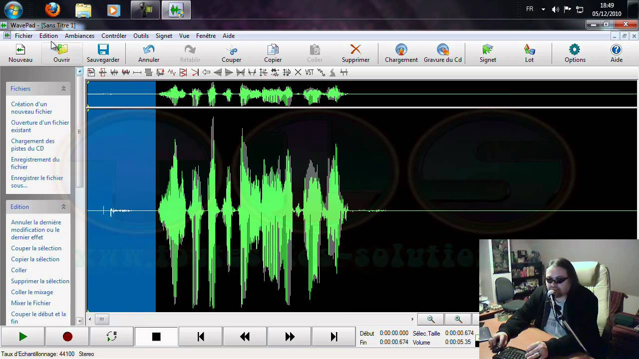 New Présentation du programme Wavepad Sound Editor