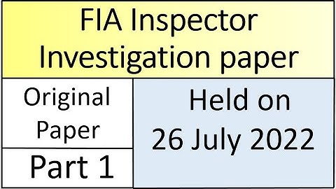FIA Inspector Investigation paper held on 26 July 2022 | Today Inspector Investigation Paper mcqs