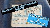 Decoding 1973 1979 Ford Truck And 1978 1979 Ford Bronco Vin Numbers Youtube Decoding 1973 1979 Ford Truck And 1978 1979 Ford Bronco Vin Numbers Youtube