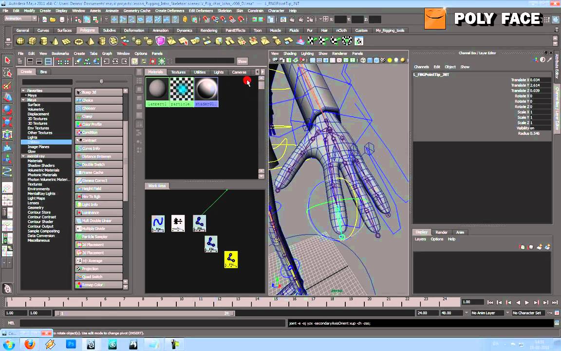 Maya Tutorial - Character Rigging - The Hand - Part 2/3 - YouTube