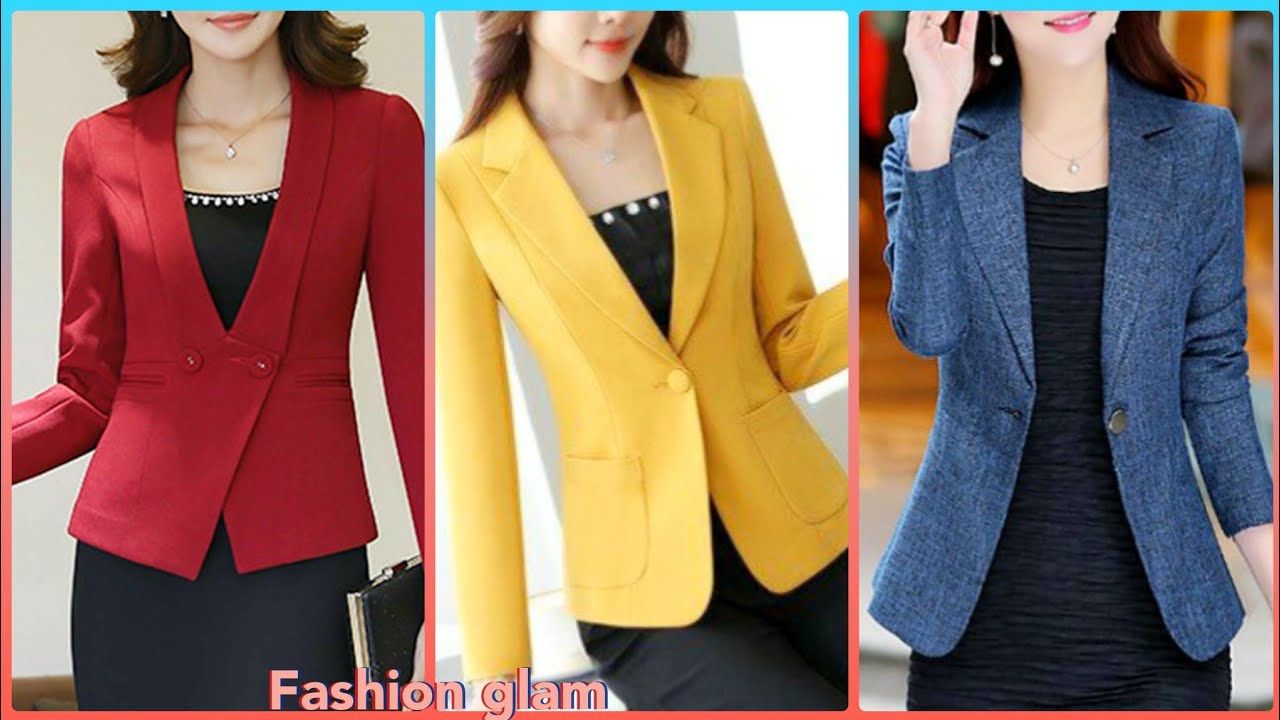 Women's Business Casual Narrow Slim Fit One Button Long Sleeves Lapel ...
