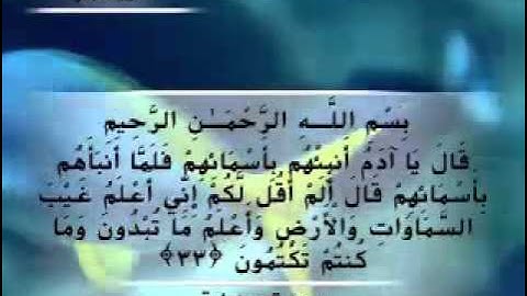 Moustafa Haredy  El Baqarah Ayah 33-34 | مصطفى هريدى - سورة البقرة - من أية 34-33