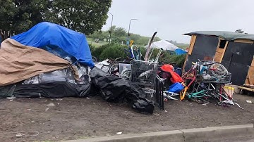 Homeless Encampments Berkeley CA Gilman & University Ave Freeway On/Off Ramps 80 & 580 April 4, 2020