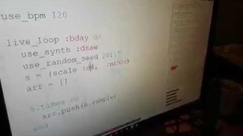 A random algorithm generating Sonic Pi Music based on a date