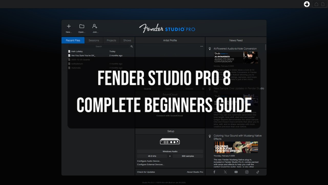 Fender Studio Pro 8 | Complete Beginners Guide | Full Tutorial