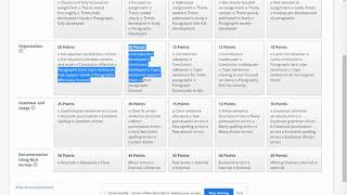 Report Essay Grading Rubric