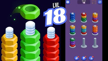 🏅 NUTS SORT MASTER 🤪 Level 18 🧩 Gameplay Walkthrough