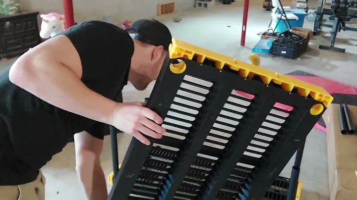 Amazon black and yellow shelf assembly