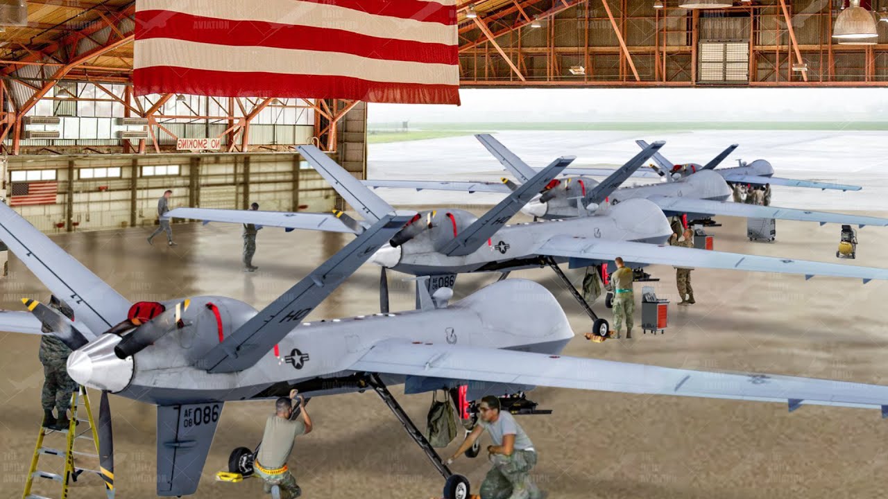 Les US construisent une flotte effrayante de leurs drones MQ 9 les plus redouts dans un hangar