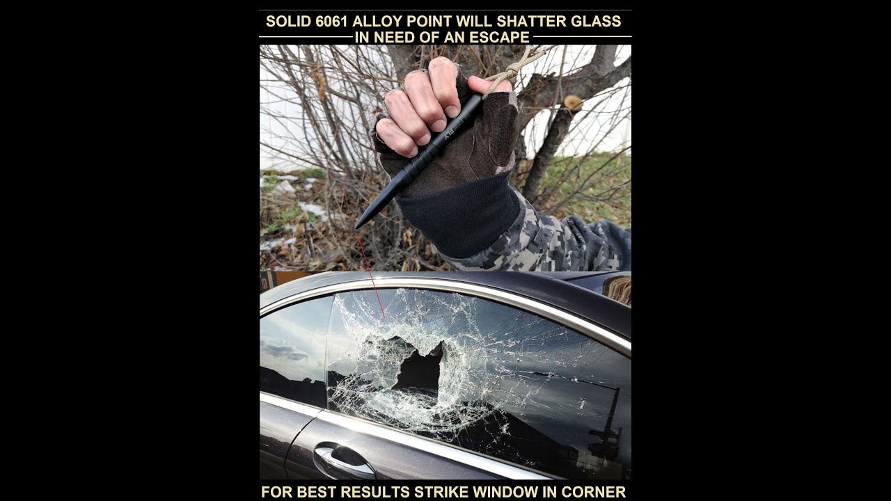 New Black Fly Tactical Pen Self Defense Weapon EDC Tool, Glass Breaker Pen - Black Short Film