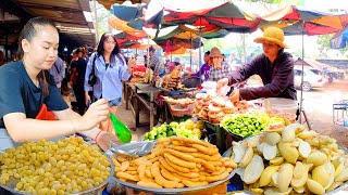 Best Cambodia Countryside Street Food - Pickles, Fruits, Desserts, Cake, Fish, Shrimps, Bees, & More