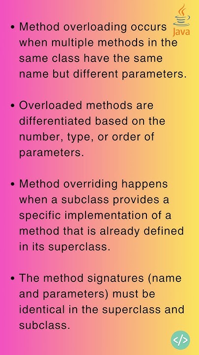 What is the difference between method overloading and method overriding ...