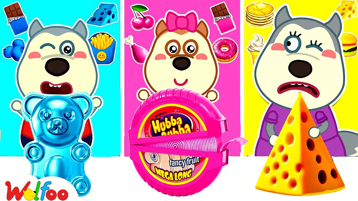 Food of The Same Colors Challenge | Funny Food Challenges by Wolfoo Family