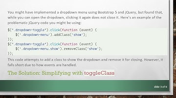 How to Properly Implement a Dropdown Menu in Bootstrap 5 with jQuery Toggle Functionality