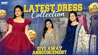 Latest Dress Collection with Price Details | Fabric into Dress |GiveAway Announcement | Divya Vlogs