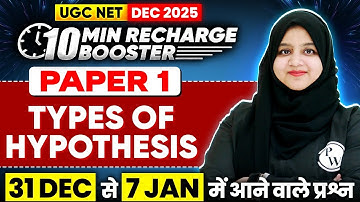 UGC NET Paper 1 | UGC NET Paper 1 Types of Hypothesis in Research |Research Aptitude UGC NET Paper 1