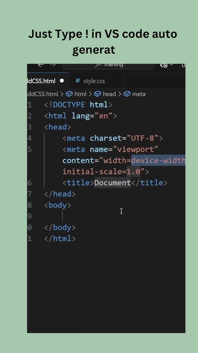 Shortcut in VS code HTML | HTML5 - YouTube