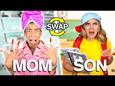 12 Year Old Son x Mom Swap Lives! *Instant Regret*