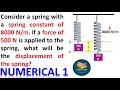 Class 9 Physics Chapter 5 Numerical 1 | Study With Me | Consider a spring with a spring constant of