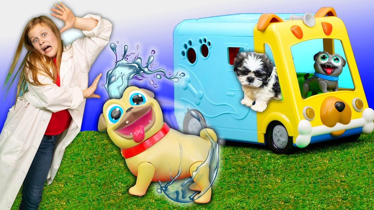 Assistant and Puppy Dog pals have a fun Playtime with Awesome Care Bus