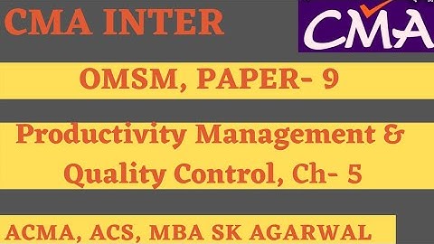 OMSM CH 5: PRODUCTIVITY MANAGEMNT & QUALITY CONTROL
