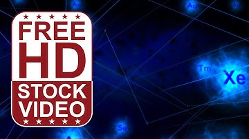 Free Stock Videos - chemical elements floating inside grid of connections 3D animation