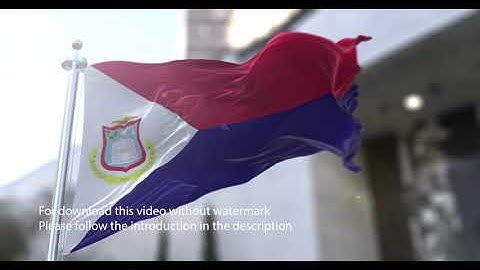 Saint Martin flag with 3d effect blowing in the wind 3D Flag V2 long