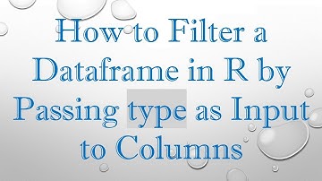 How to Filter a Dataframe in R by Passing type as Input to Columns