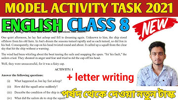 Class 8 English New Model Activity Task Part 4 |Model Activity Task Class 8 English Part 4 July 2021