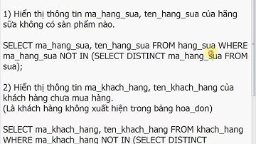 Sử dụng câu truy vấn con trong MySQL