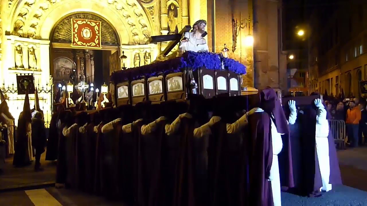 Semana Santa Zaragoza 2018 Cofradía El Calvario Lunes procesión de las tres caidas