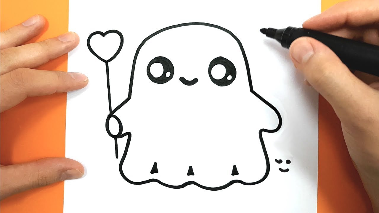 How to Draw and color a cute ghost - Easy Drawing Tutorial ...