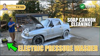 ✅Small Electric Pressure Washer Makes Quick Work Of Dirty Car With Foam Cannon - Ryobi
My daughter helps clean the dirty Suzuki X-90 with a Ryobi electric pressure washer and a Sooprinse soap combo foam cannon and nozzle, and turtlewax foaming soap. Electric pressures washers are great for these types of jobs. @HomeDepot provided the pressure washer for this video.
RYOBI 1900 PSI 1.2 GPM Pressure Washer: see product link in YT
Sooprinse foam cannon kit: https://amzn.to/48iYDGA
Turtlewax 53420 soap: https://amzn.to/4nFNiFm
Nater Tater Merch Store: www.natertaterchannel.com/shop/ Stickers, magnets, shirts, bags and more!
Donate to support this channel: https://www.paypal.com/donate/?hosted_button_id=AZMXDBJMEQX3E
My Filming and other Gear: https://www.amazon.com/shop/natertater
The Nater Tater Channel (https://www.youtube.com/c/NaterTater) covers any topics related to my 47 acre property. Building things, driving things, smarthome, wifi, outdoor activities etc. Follow me to see my many projects!
Subscribe here: https://tinyurl.com/y5ct8pkl
#whatareyouworkingon ✅Small Electric Pressure Washer Makes Quick Work Of Dirty Car With Foam Cannon - Ryobi