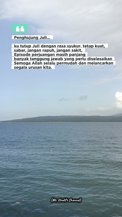 Kututup Juli dengan rasa syukur