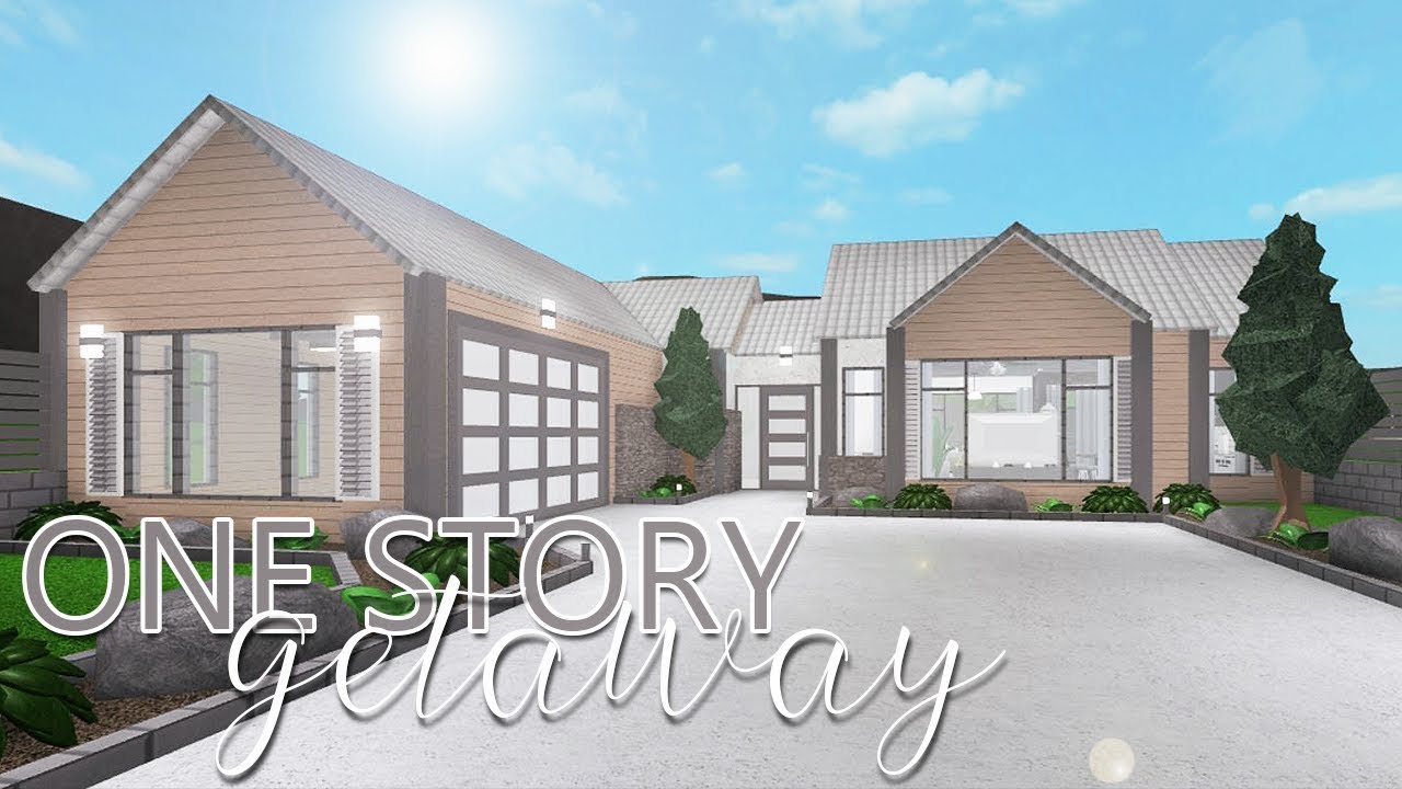 Roblox Bloxburg One Story Getaway 55k Youtube - bloxburg house ideas roblox 1 story