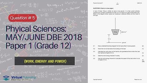 WORK, ENERGY AND POWER | MAY/JUNE DBE 2018: Physical Sciences Paper 1 Question 5 (Grade 12)