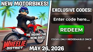 1 LIMITED CODE! 🚨 NEW TRICKS UPDATE + FASTEST GUIDE | Wheelie District ROBLOX [MAY 26]
