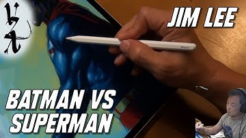 Jim Lee digitally painting Superman vs Batman