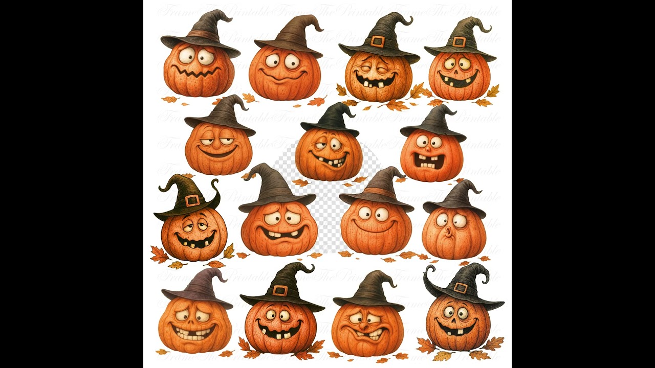 Cute Pumpkin Clipart 15 PNG 300 DPI LISTING