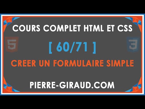 COURS COMPLET HTML ET CSS [60/71] - Créer un formulaire HTML simple