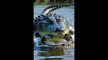 Crocodile chasing and biting a python #animation #travel #funny #cartoon #cat #cute #comedy