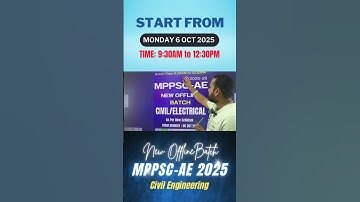 🚀 New Offline Batch Launch | MPPSC-AE 2025 Preparation Starts Now