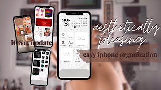 iOS 14 aesthetic home screen organization | widgets + aesthetic apps + color themes