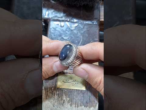 ساخت انگشتری نقره انگشتر هنردست هنر زیورآلات جواهر جواهرات عقیق   