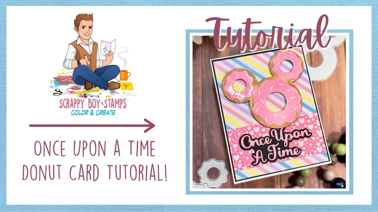 Простая открытка в виде пончика с блестящей глазурью | Scrappy Boy Stamps