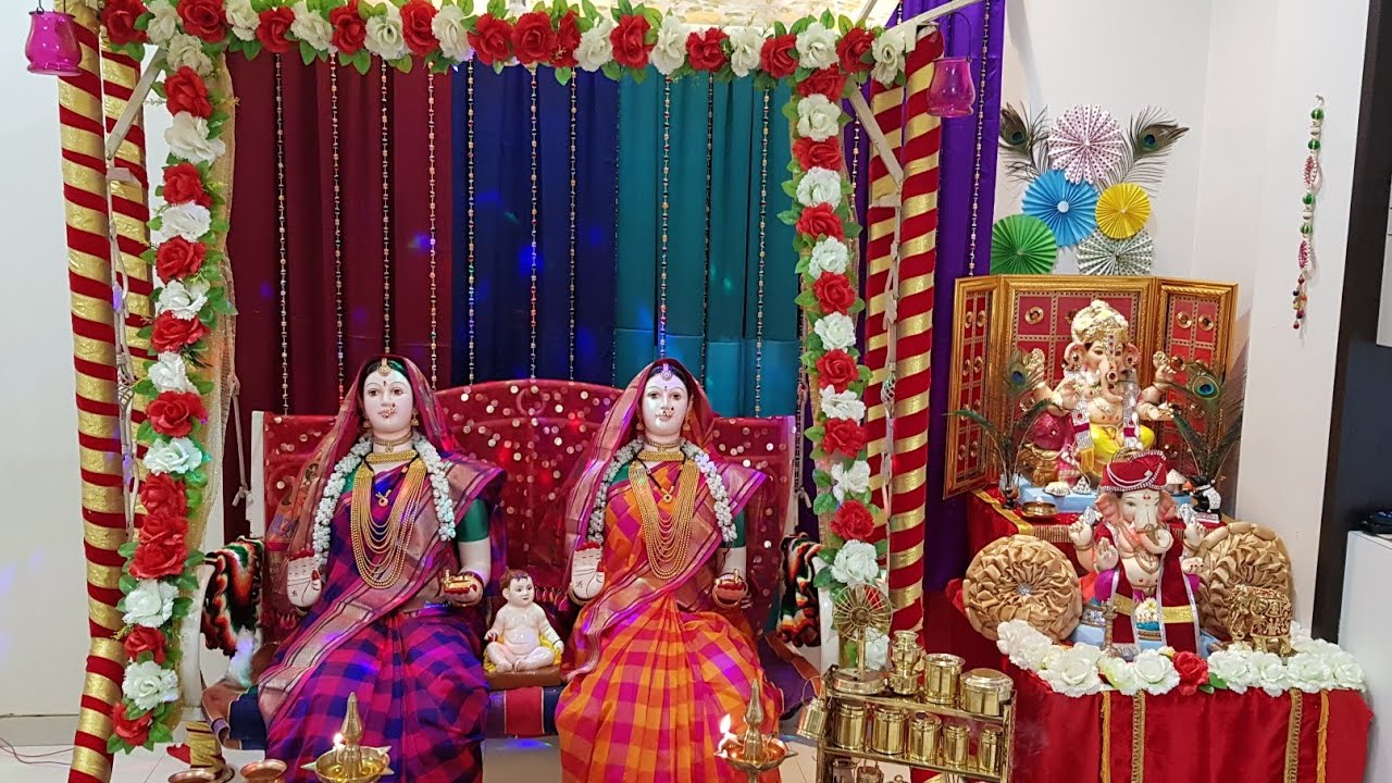 Special zopala gouri ganpati decoration 2019😍 YouTube