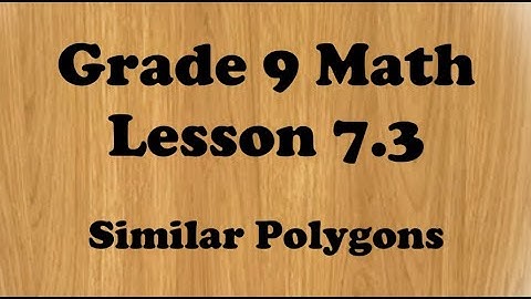 Grade 9 Lesson 7.3 Similar Polygons