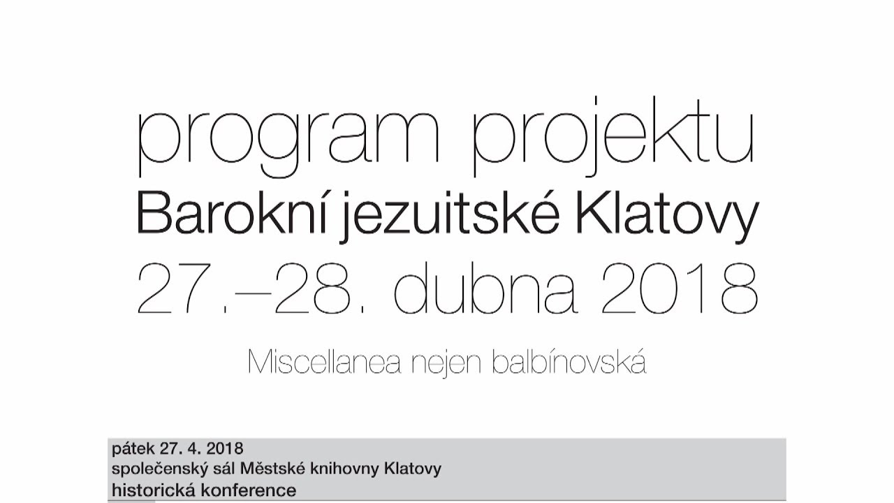 Pozvánka na Barokní jezuitské Klatovy 2018